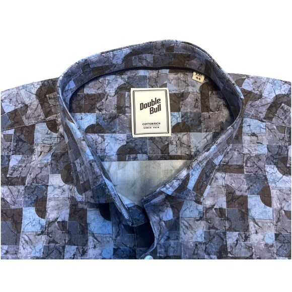 DOUBLE BULL Men’s Long Sleeve Shirt Psychedelic Purple Button Front Size 2XL - Picture 4 of 9